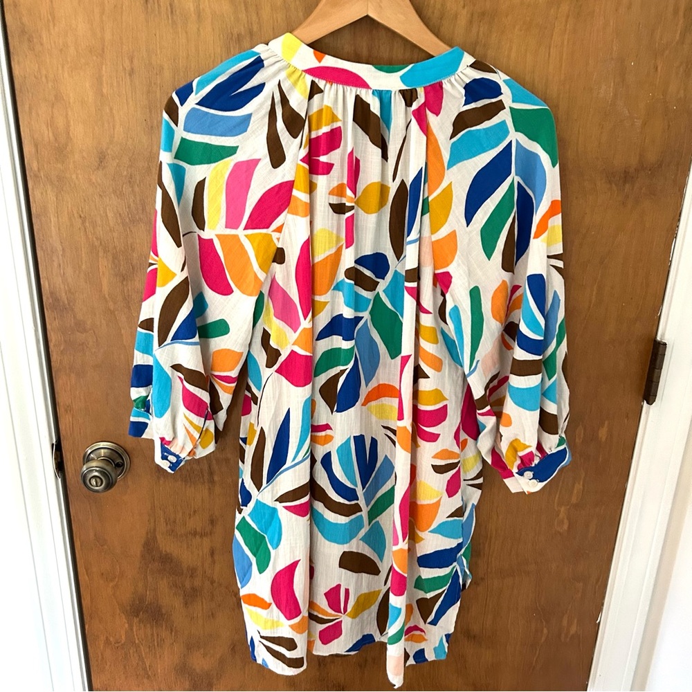 Tabitha Brown Target Botanical Print Puff Sleeve Mini Floral Dress. Size Small. - Picture 6 of 11